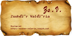 Zsohár Valéria névjegykártya
